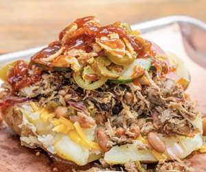 Mater Tater topped with our Pulled Pork